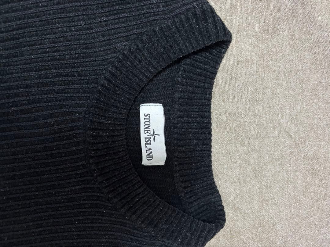 [美品] STONE  ブラックリブセーター Lサイズ