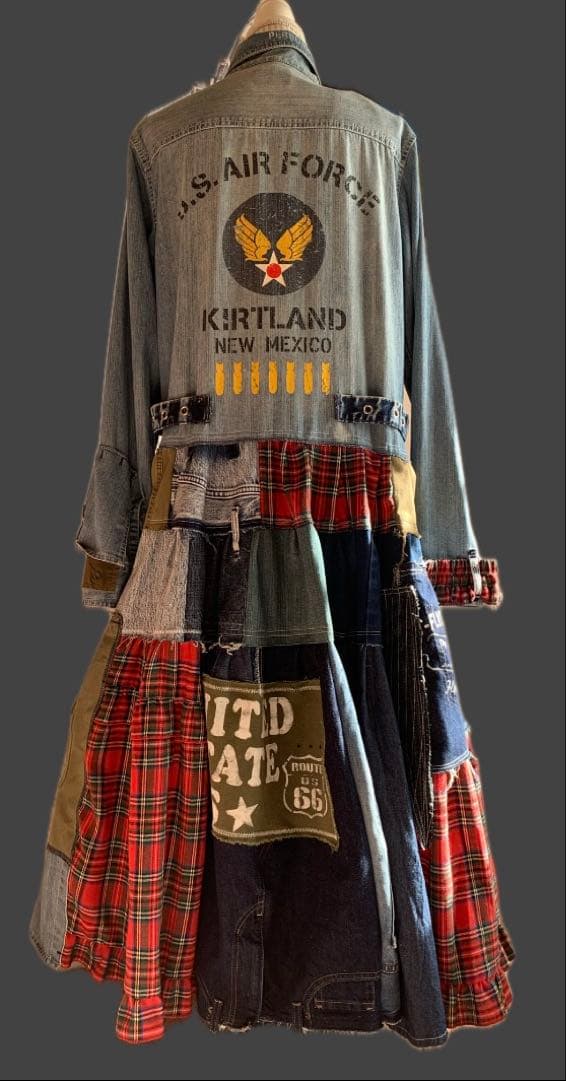 デニムリメイク★甘辛armyワンピース