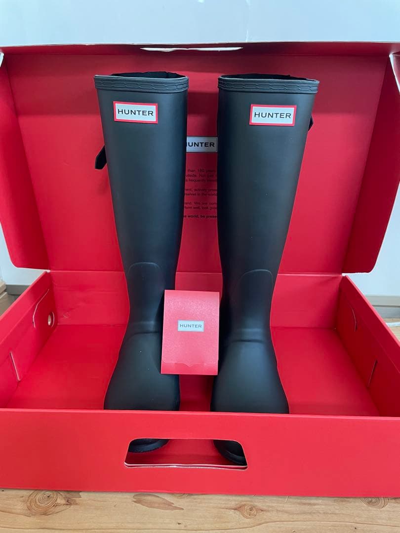 HUNTER（ハンター）ブラック 長靴 バックストラップ付き24.0