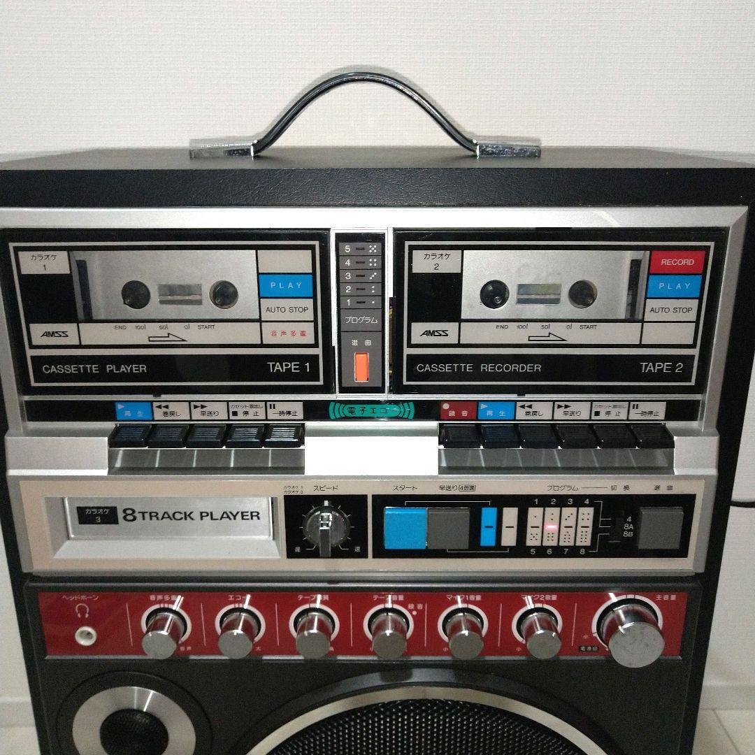 SANYO 8トラックプレーヤー カラオケ PAT-K3 カセットデッキ マイク