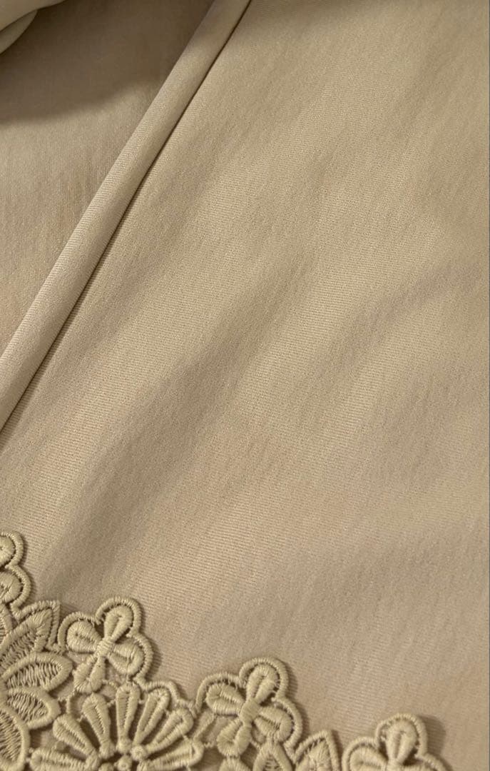 2025AWスーパービューティー裾レース×リボン使い　裏起毛パンツ 44