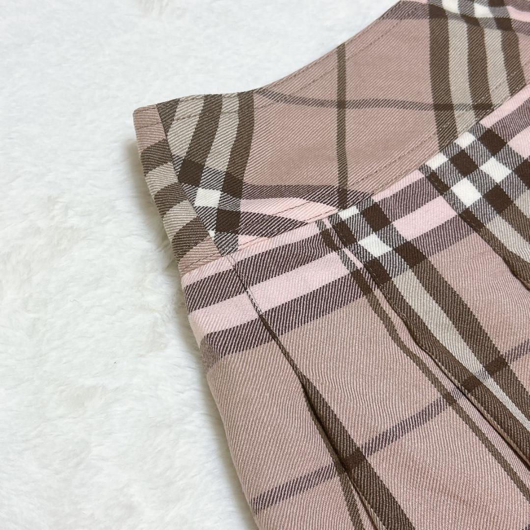 極美品　希少カラー バーバリーブルーレーベル プリーツスカートノバチェック