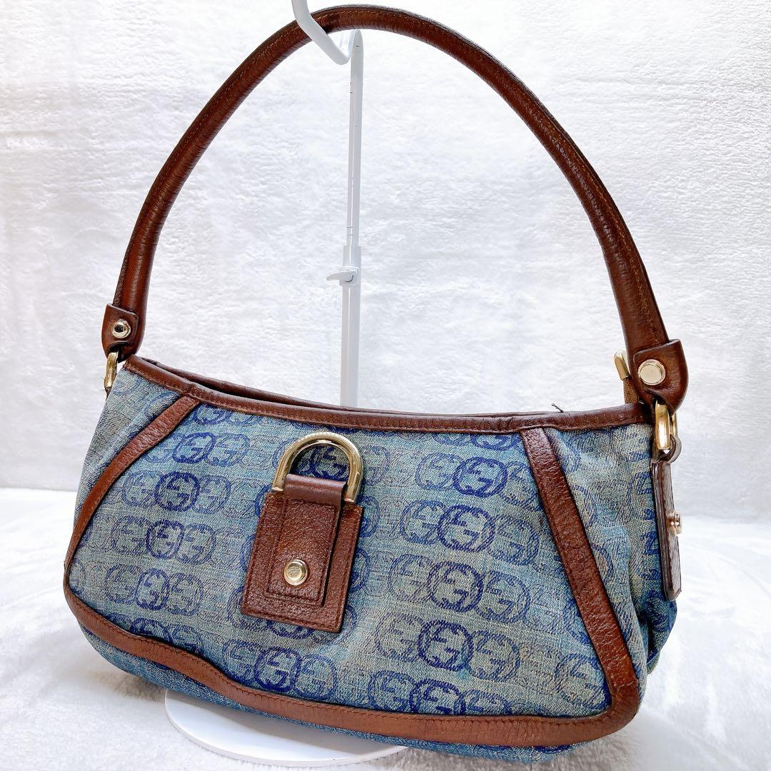 ✨綺麗✨GUCCI グッチ アビー デニム アクセサリーポーチ ワンショルダー