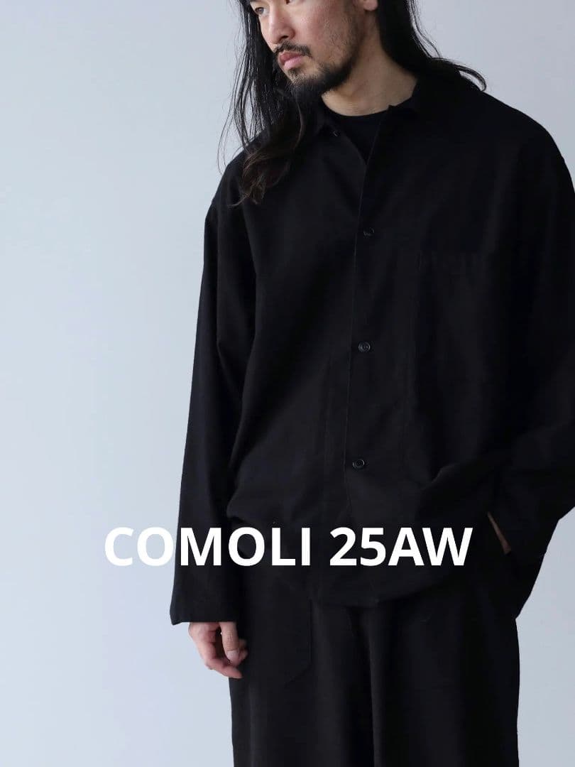 COMOLI コットンネルシャツジャケット　25AW