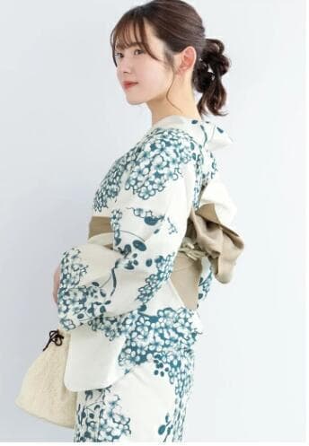 画像の帯+お任せ下駄（鼻緒白以外）つき◆ノー皺加工最高級クールパス浴衣