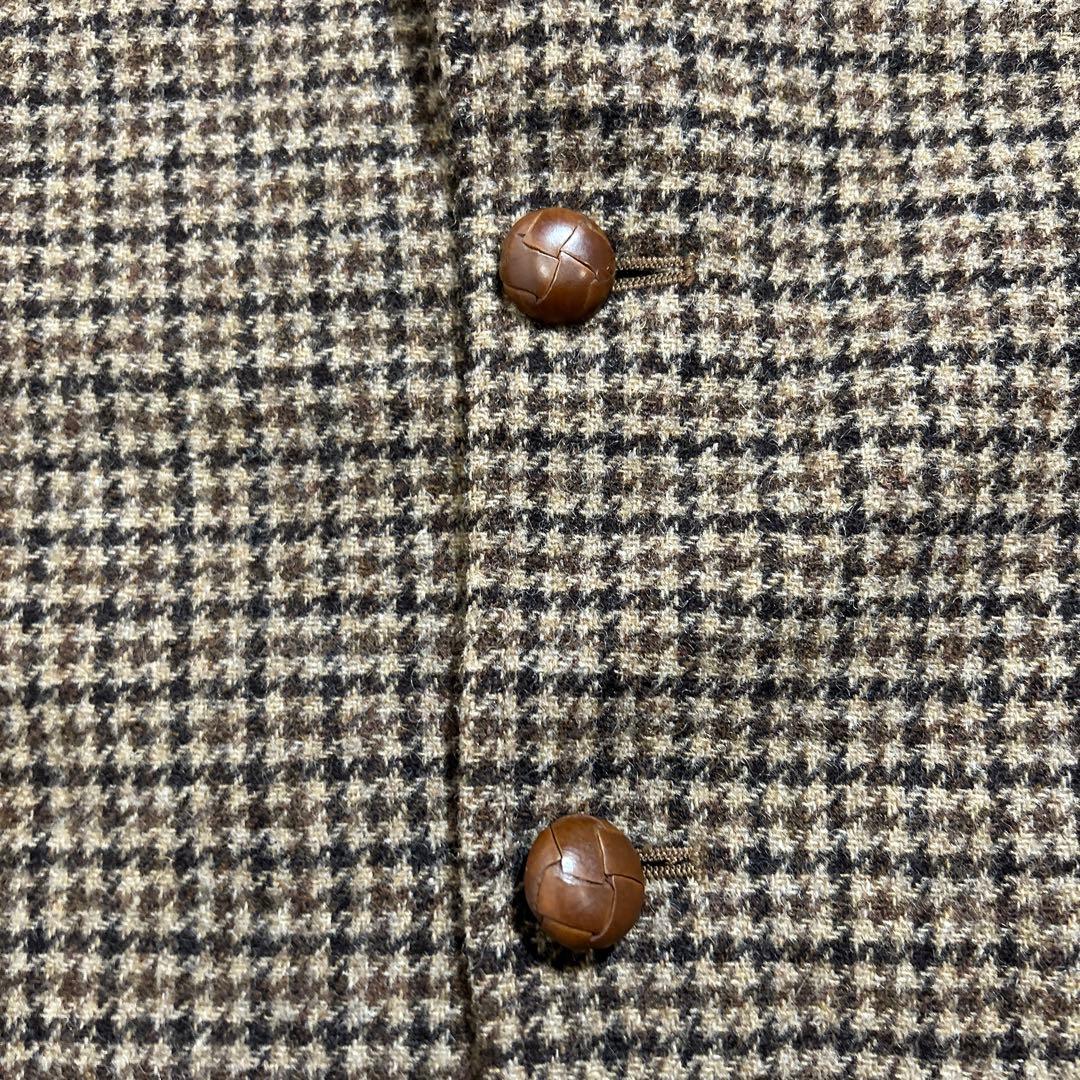 【美品】VAN JACKET テーラードジャケット チェック ブラウン エルボ