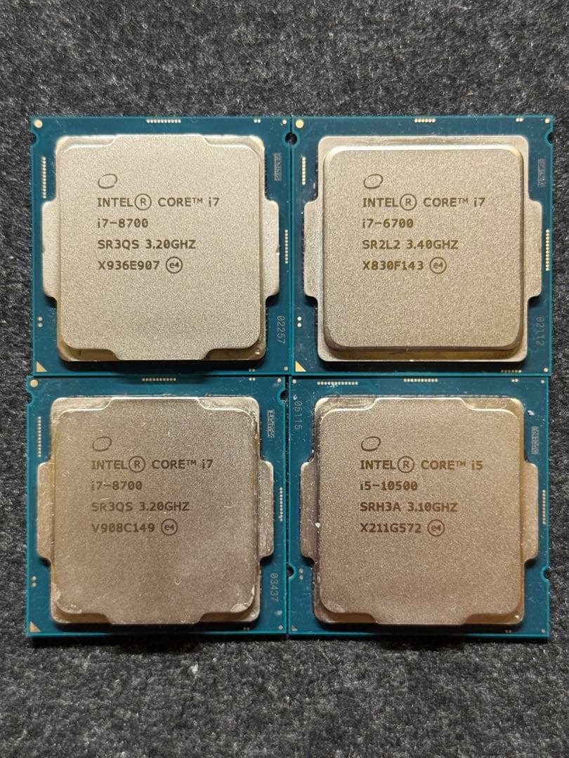 Intel CORE i7-8700 × 2 i5-10500 × 1 他
