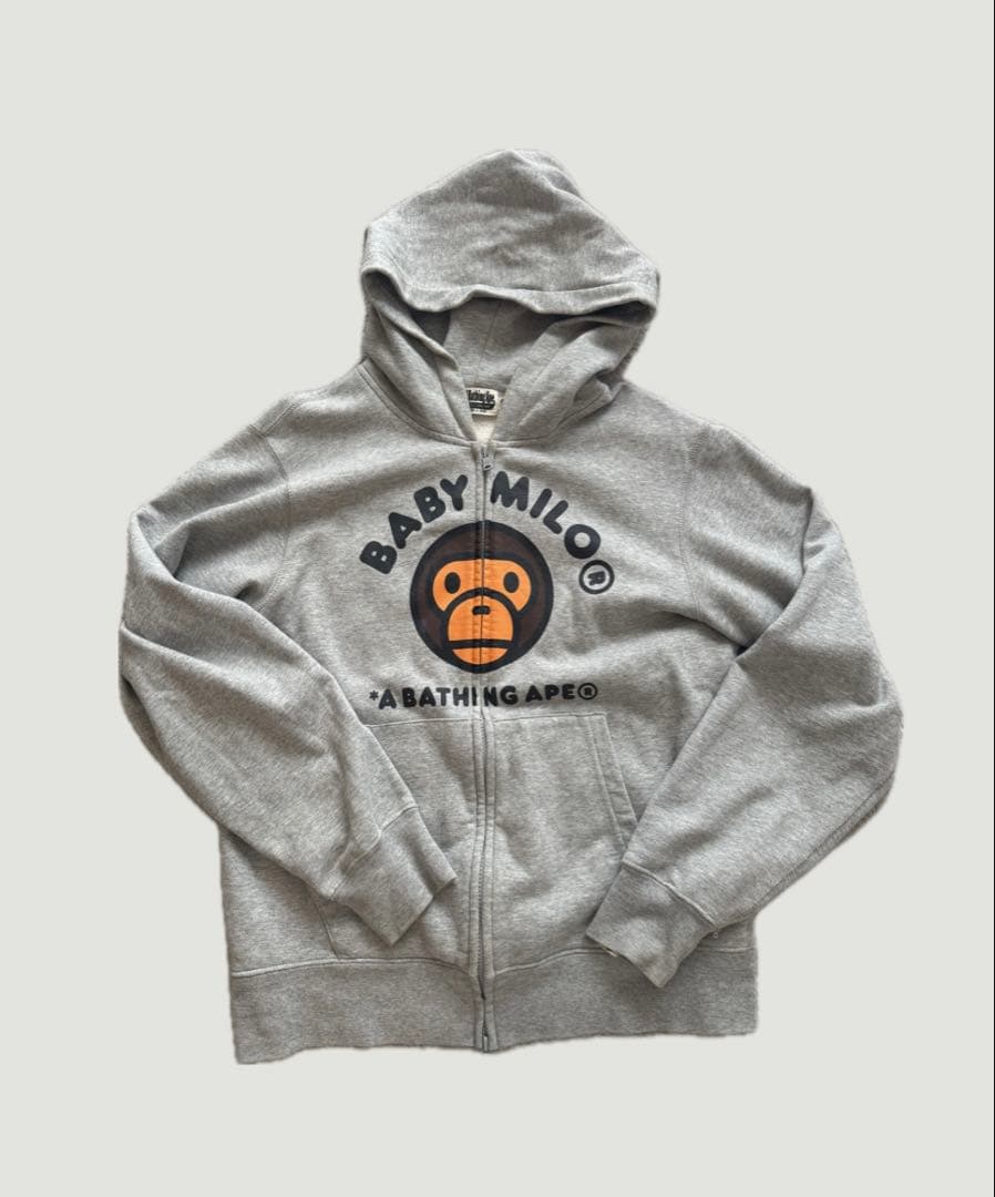 BAPE zip hoodie baby miloジップパーカー コットンGRY