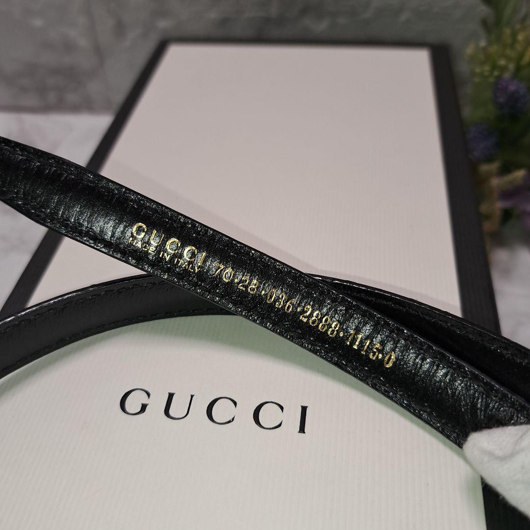 ✨️超美品✨️GUCCI グッチ ベルト ブラック レザー　 ゴールドバックル