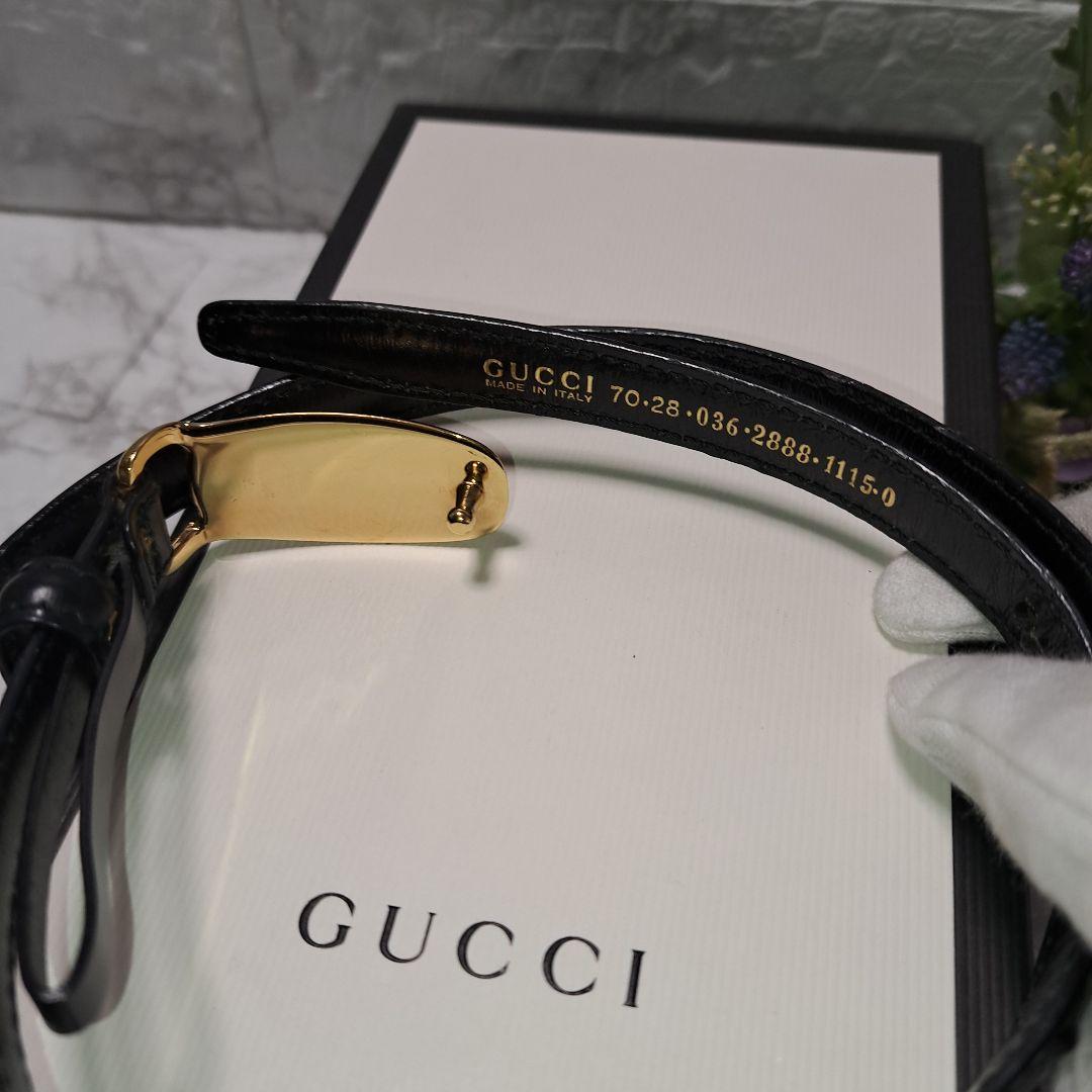 ✨️超美品✨️GUCCI グッチ ベルト ブラック レザー　 ゴールドバックル