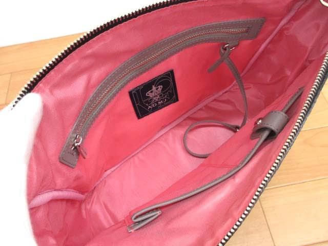 美品 ADMJ キャンバス×レザー クロスボディバッグ ショルダーバッグ