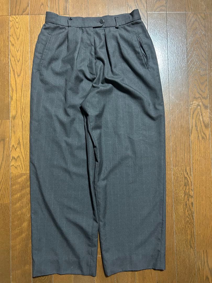 ジョルジオアルマーニ　90s ストライプスラックス　ストレート　ツータック