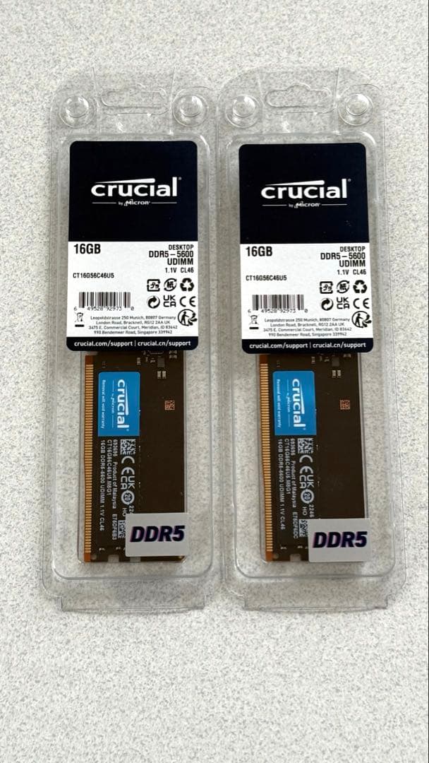 crucial CT16G56C46U5 DDR5メモリ32GB