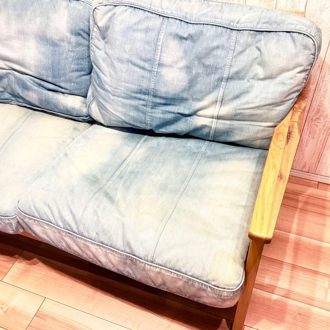 WTW TISMO ティズモ　デニム　2人掛けソファ 木製フレーム
