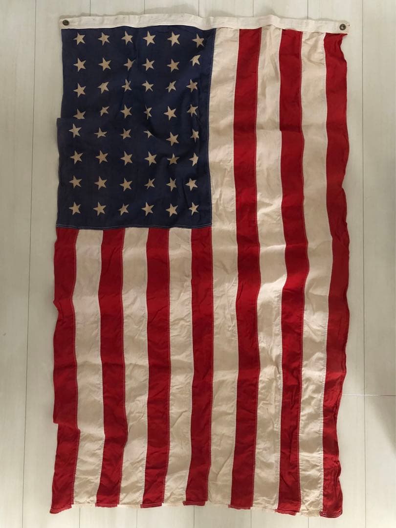 ヴィンテージ★アメリカ星条旗USA国旗大判flagフラッグ布タペストリー希少レア