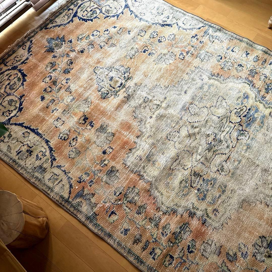 gigi（プロフ必読）　132×235擦れシャビートルコヴィンテージラグ