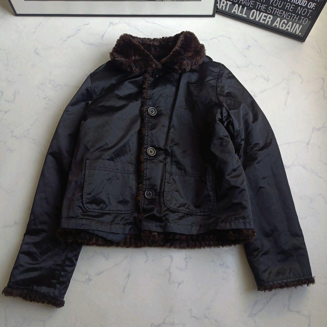 Max Mara リバーシブルショートジャケット テディベア M　クロコ柄 総柄