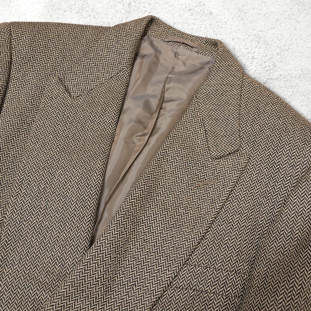 美品【ジョルジオアルマーニ】カシミヤ100% ダブルジャケット 50 黒タグ伊製