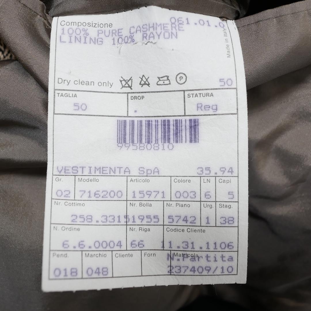 美品【ジョルジオアルマーニ】カシミヤ100% ダブルジャケット 50 黒タグ伊製