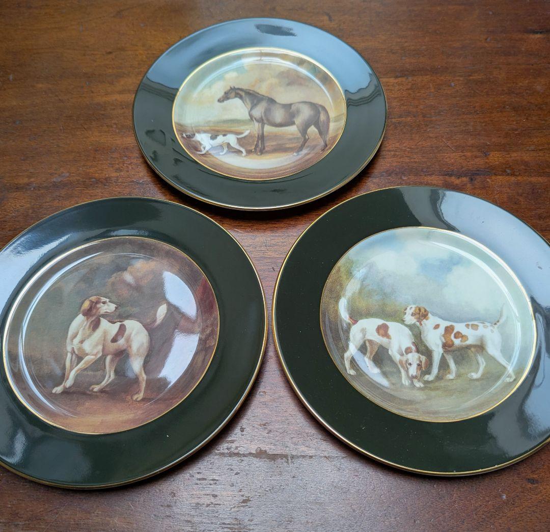 英国製ラルフローレン ヴィンテージ絵皿3枚セット 壁掛け 馬と猟犬 カントリー