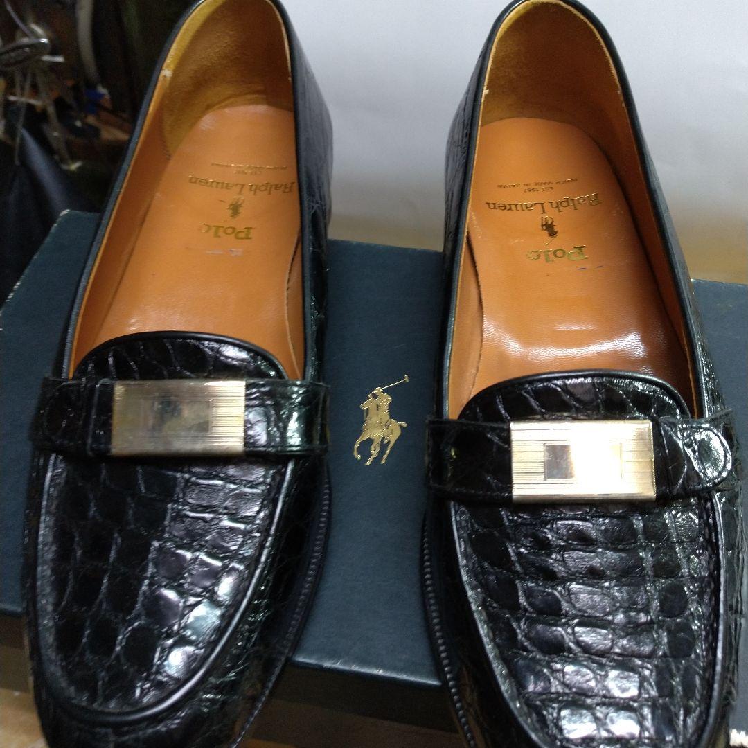 Polo Ralph Lauren ブラックローファー クロコダイル