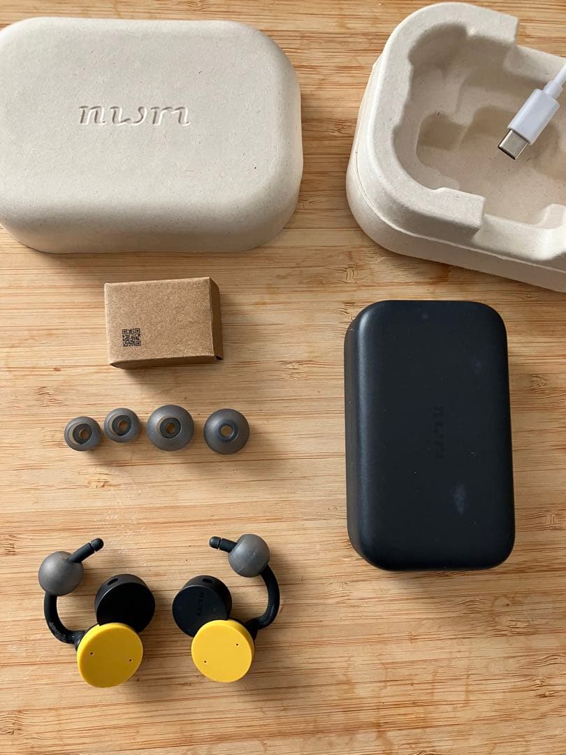 nwm/ヌーム DOTS オープンイヤー型 完全ワイヤレスイヤホン　イエロー