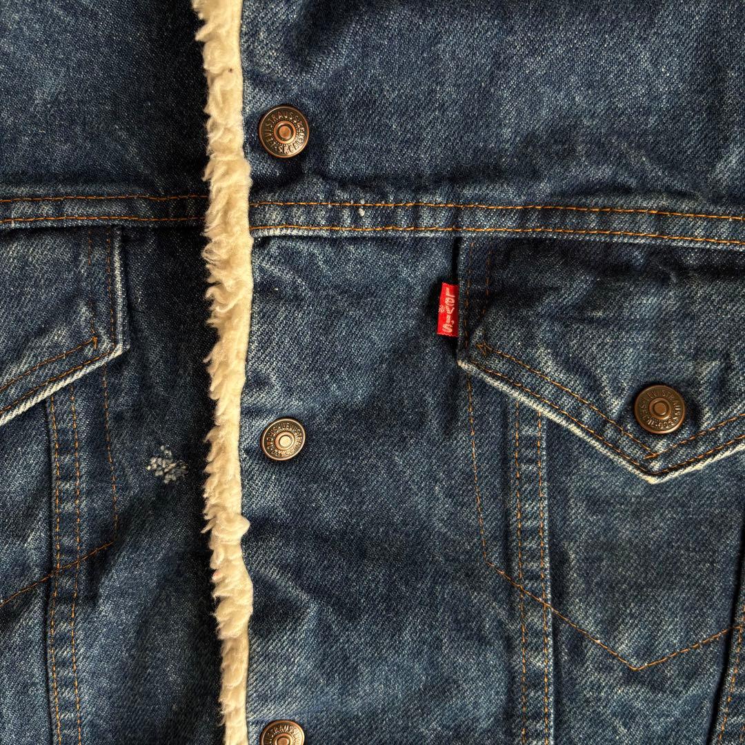 名作 80s Levis ボアデニムジャケット 70608 アメリカ製 濃紺
