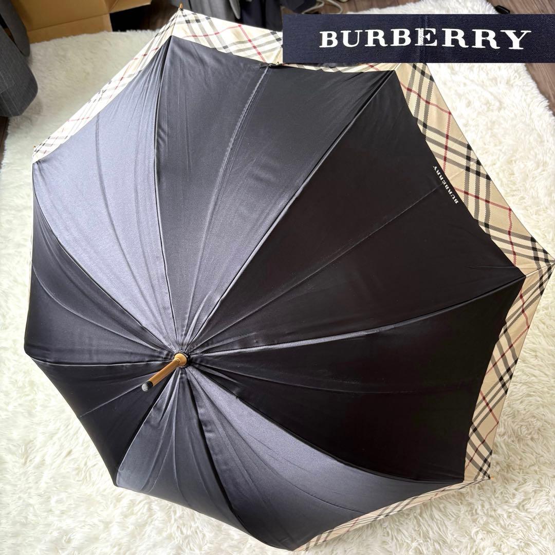 【美品】BURBERRY バーバリー　ノバチェック　ロゴ　晴雨兼用長傘