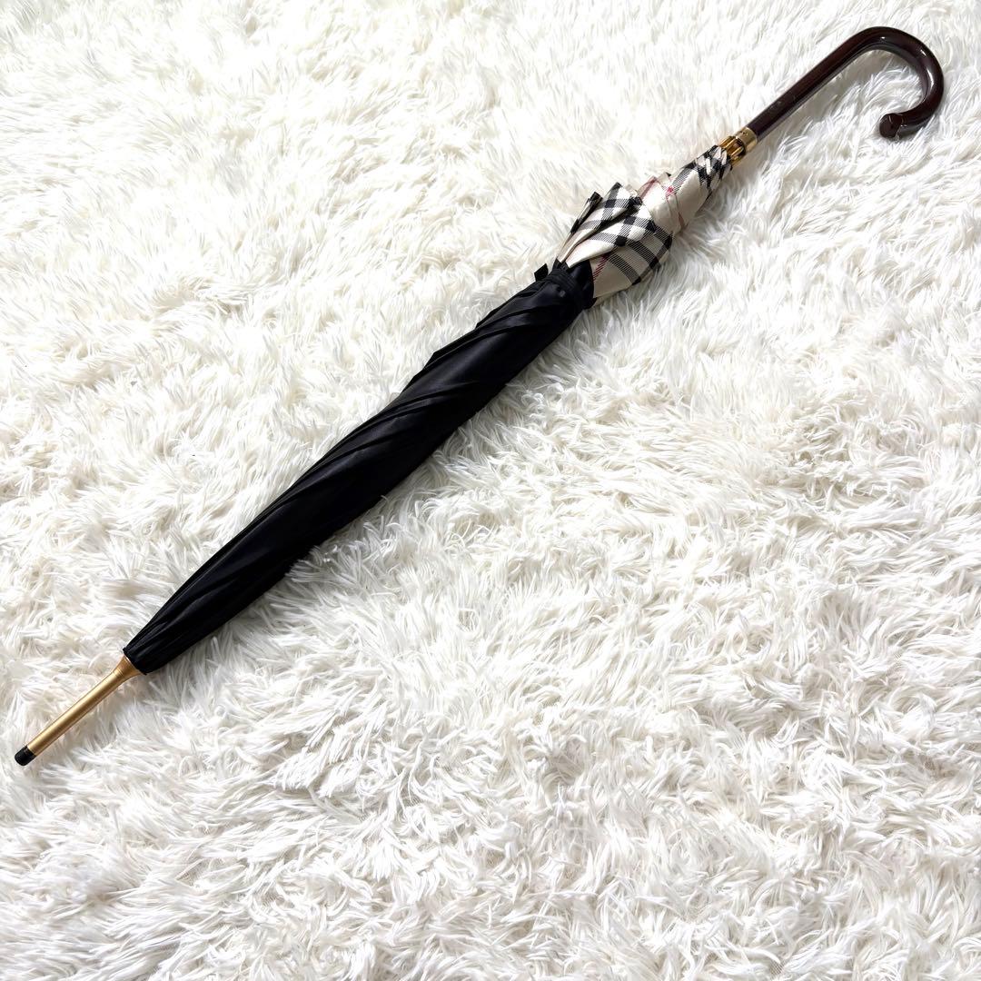 【美品】BURBERRY バーバリー　ノバチェック　ロゴ　晴雨兼用長傘