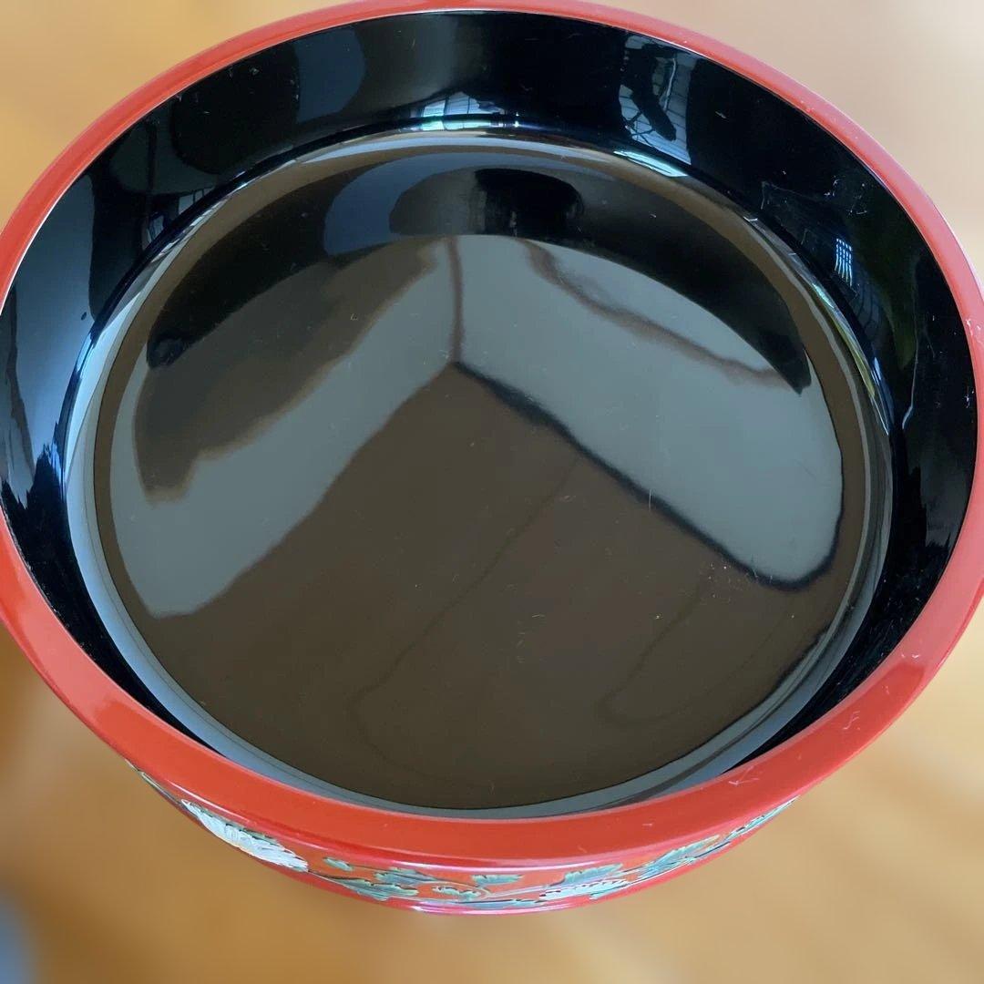 沖縄　角萬　漆器　赤い花柄の漆器 重箱