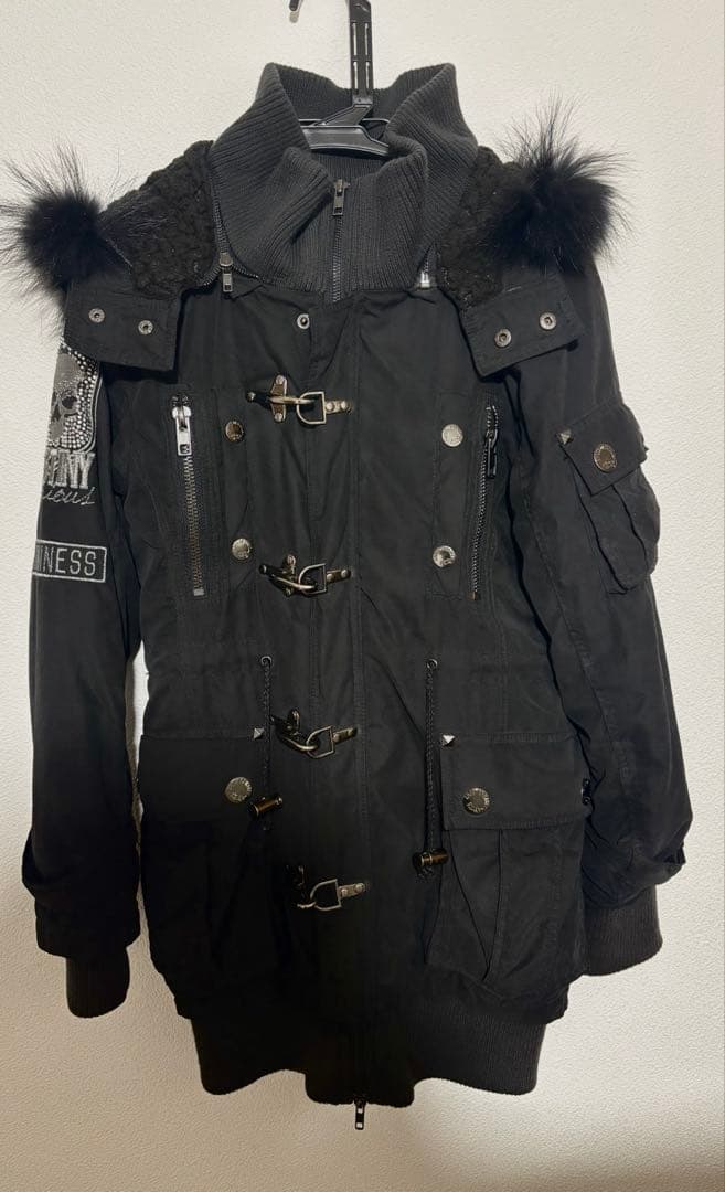ghost of harlem ミリタリージャケット コート black ファー
