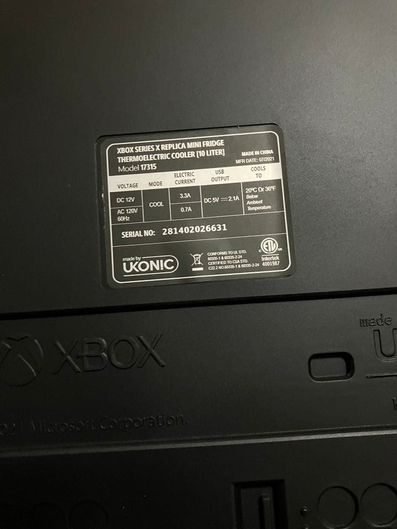 Xbox Series X レプリカ ミニ冷蔵庫