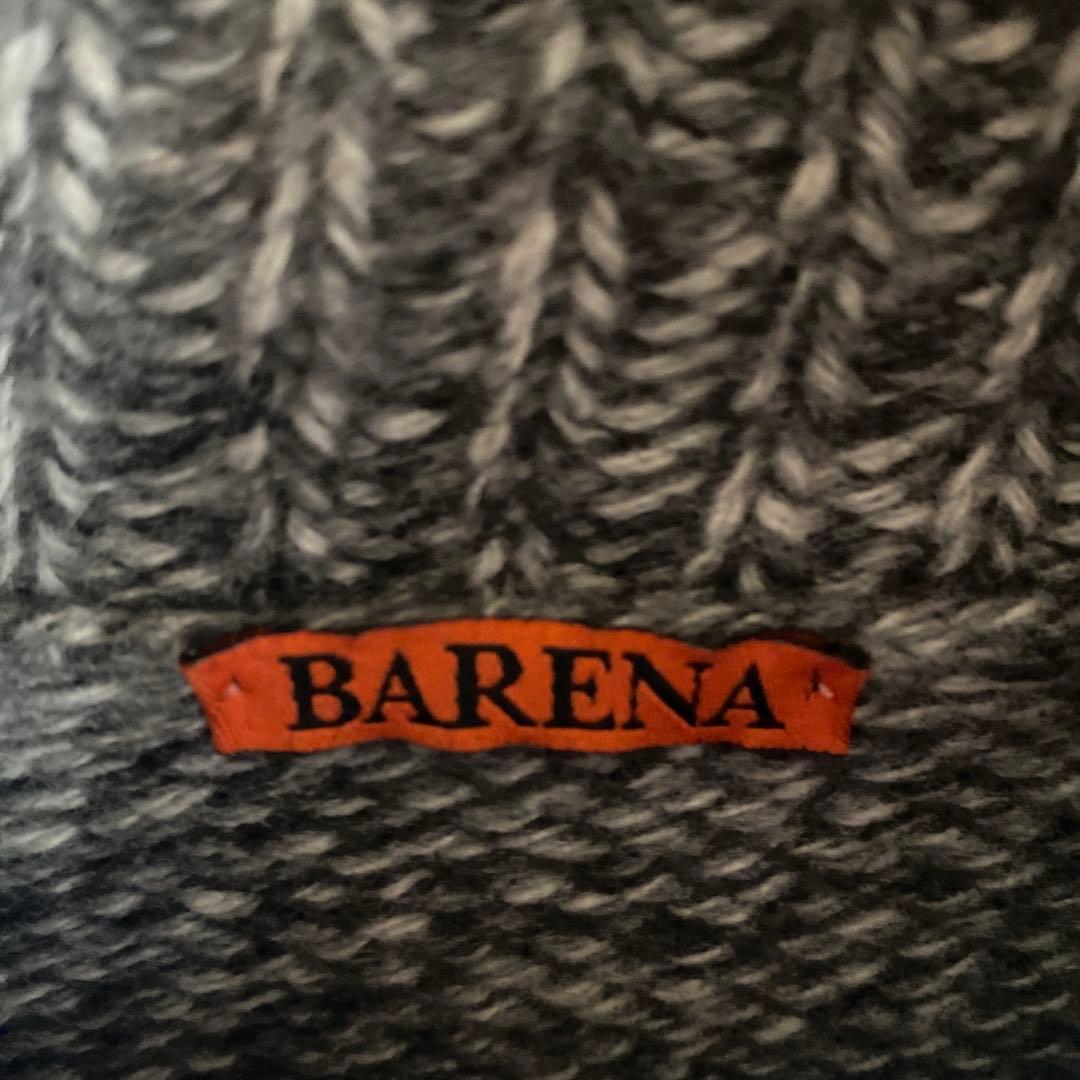 BARENA カシミア　メランジ　タートルネックニット　グレー　XL