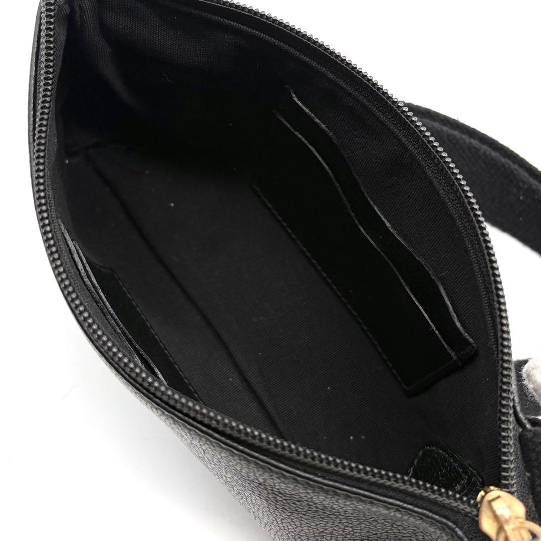 【美品】イルビゾンテ ショルダーバッグ ボディバッグ レザー ブラック