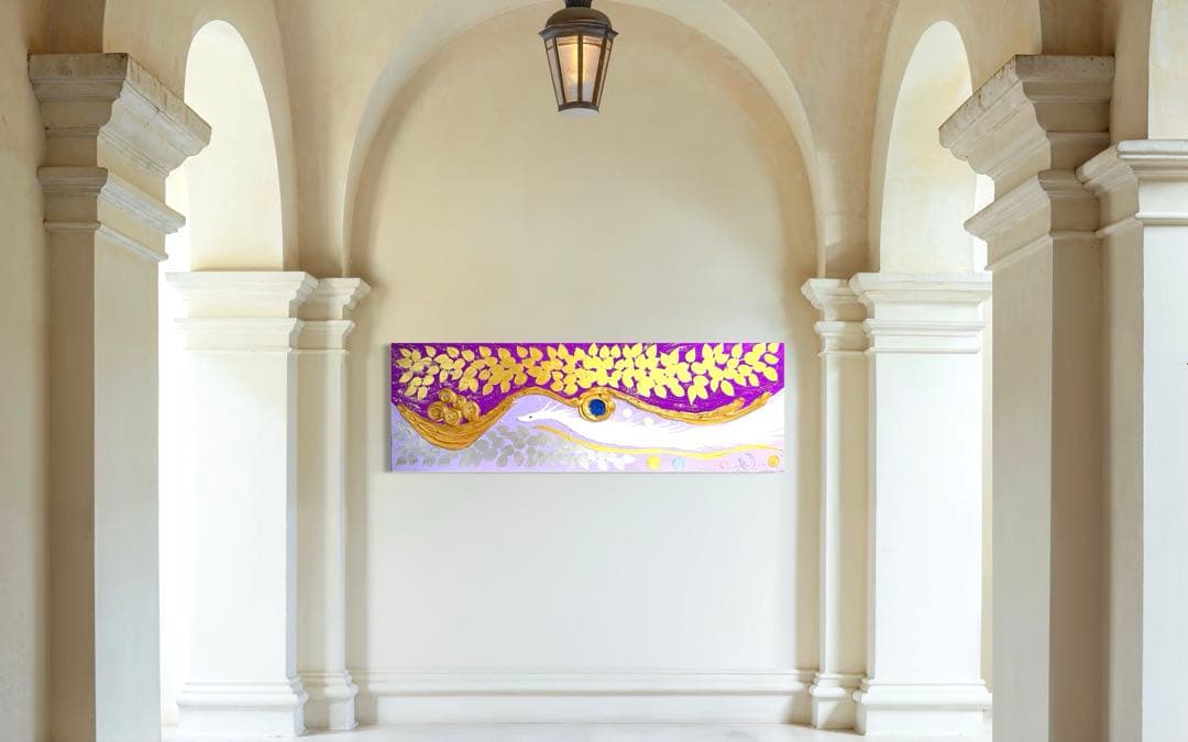 開運絵画　過去世からのメッセージ　白龍様　運気上昇　仕事運　健康運　財運　金箔