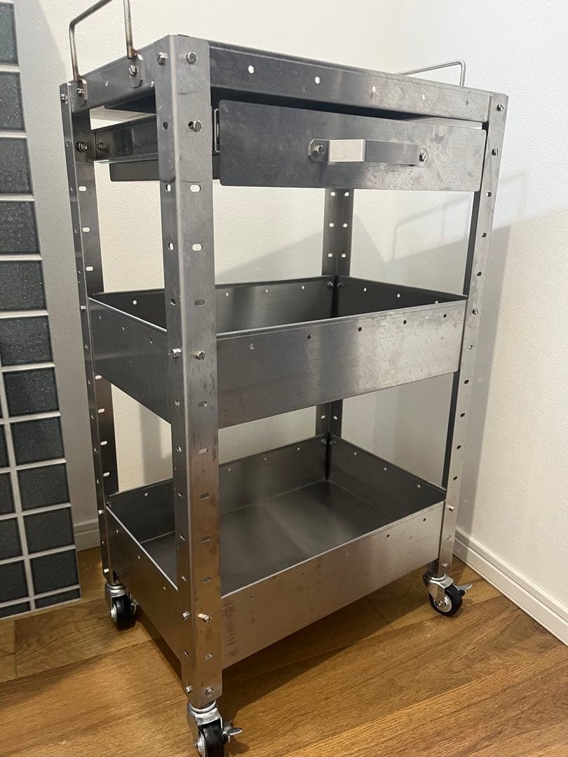 ステンレススチール 3段キッチンワゴン【MILLS type s】