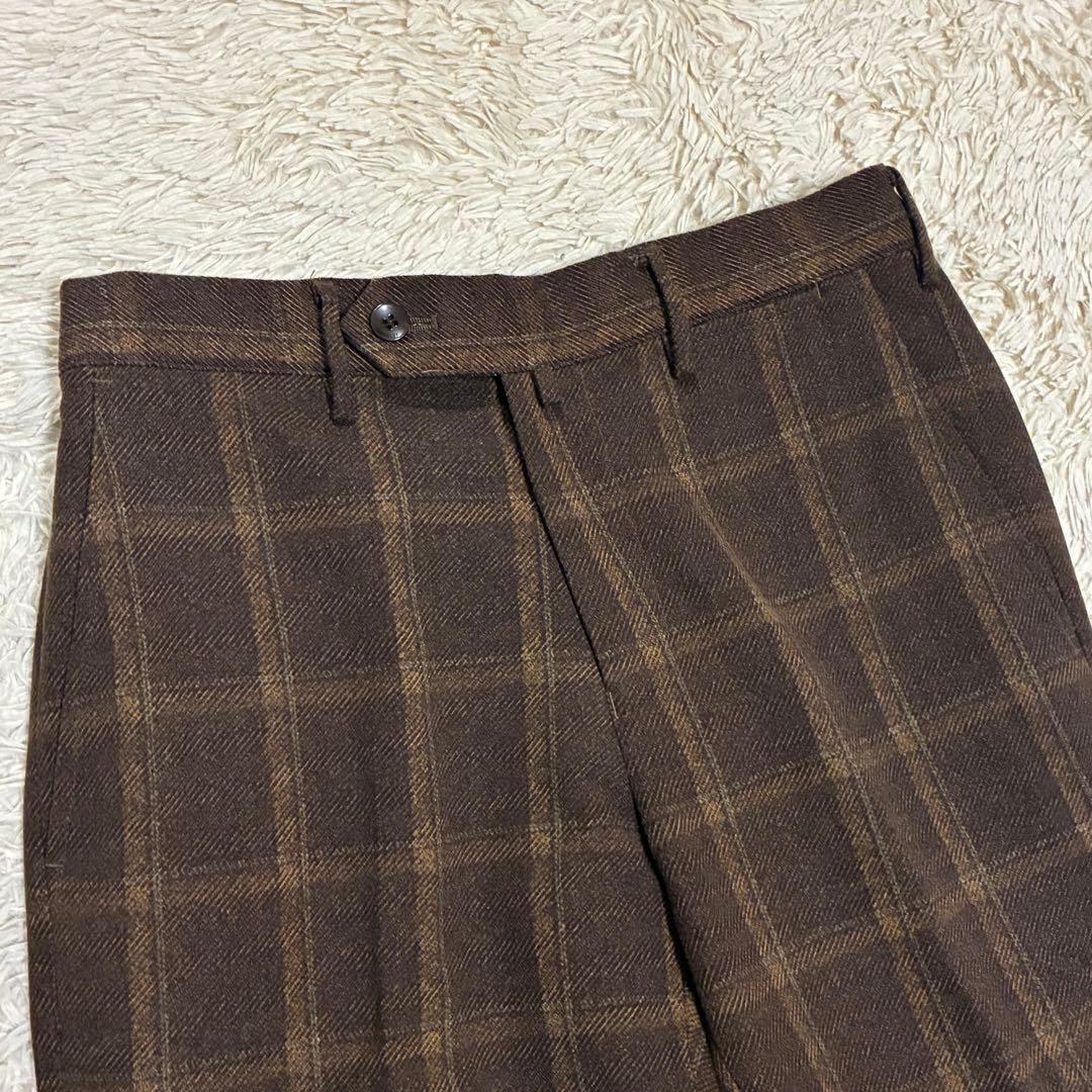 EDIFICE 【高年式】 トラベル チェック 洗える ブラウン 秋冬 スーツ