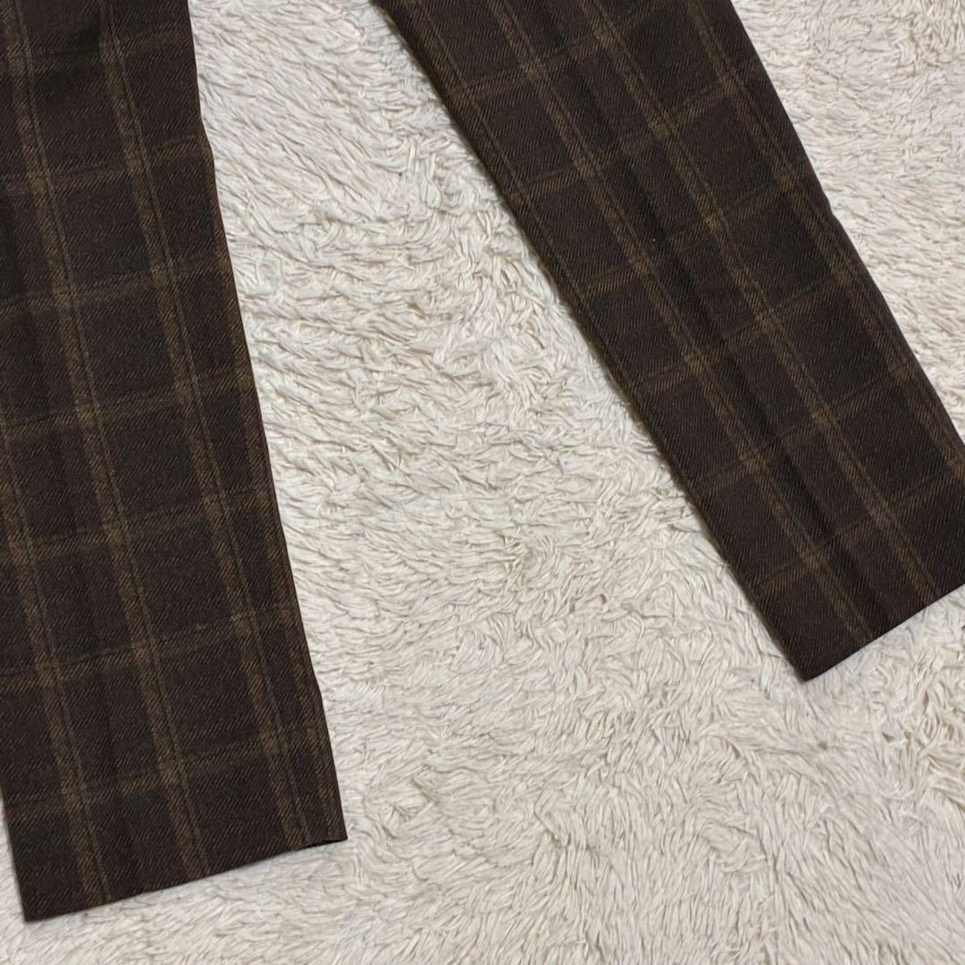 EDIFICE 【高年式】 トラベル チェック 洗える ブラウン 秋冬 スーツ