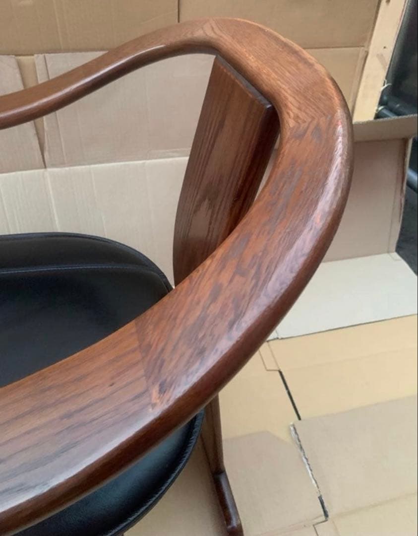 ②NAGANO 本革 ダイニングチェア アームチェア