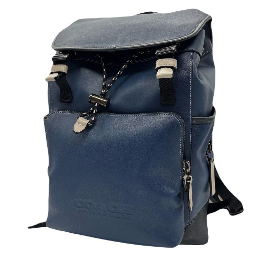 極美品✨COACH リーグ フラップ バックパック リュックサック ネイビー