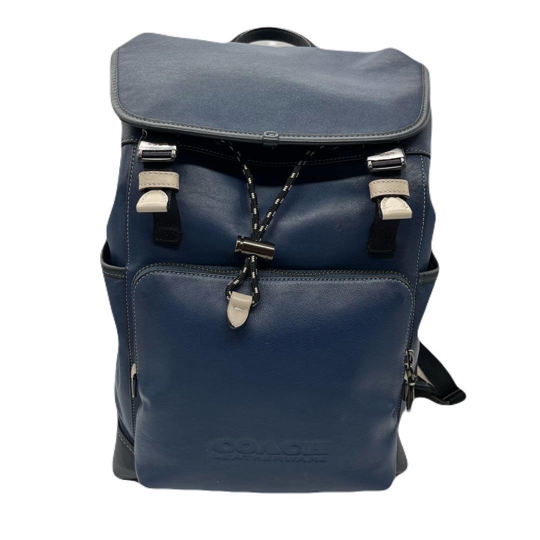極美品✨COACH リーグ フラップ バックパック リュックサック ネイビー