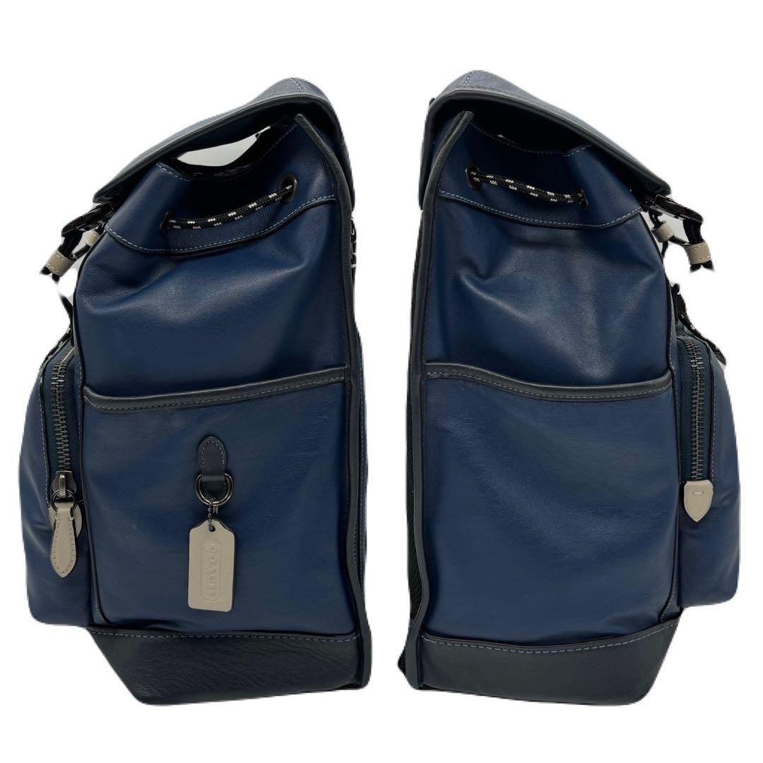 極美品✨COACH リーグ フラップ バックパック リュックサック ネイビー