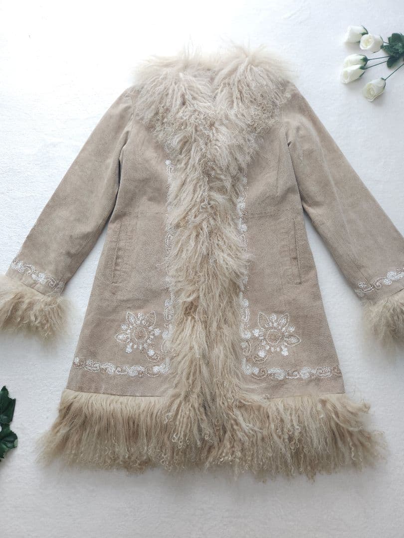 MaxMara MARINARINALDI 美品 高級ラムスキンファーコート