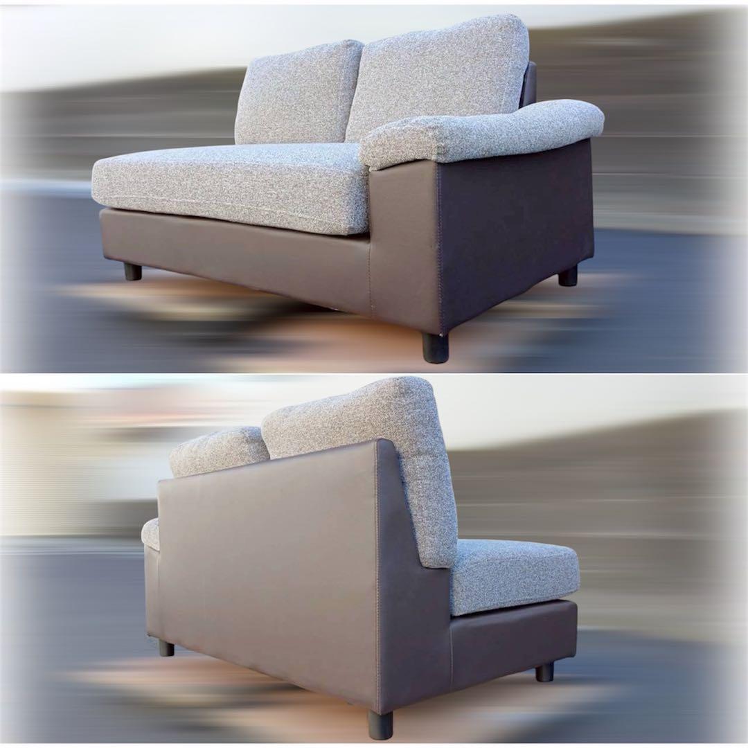 神奈川県引取希望 モダンデコ AQUA 3人掛けカウチソファ北欧 グレーブラウン