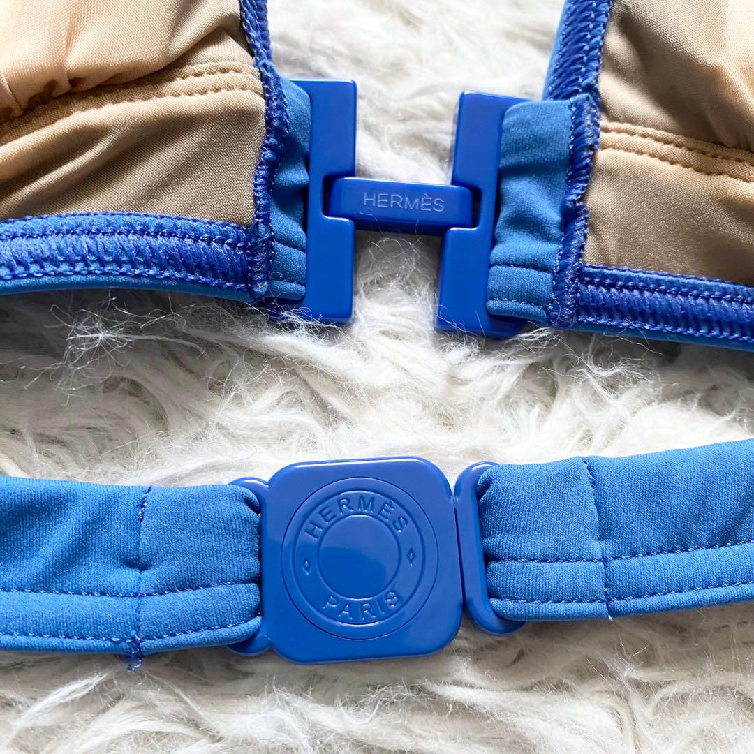 新品・未使用■エルメス　セリエデザイン　スイムウエア　水着　パッド付　青　36