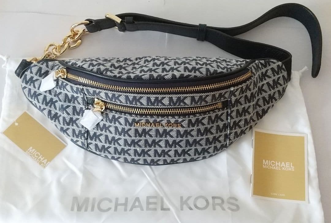 未使用 MICHAEL KORS ウエストバッグ キャンバス モノグラム 美品