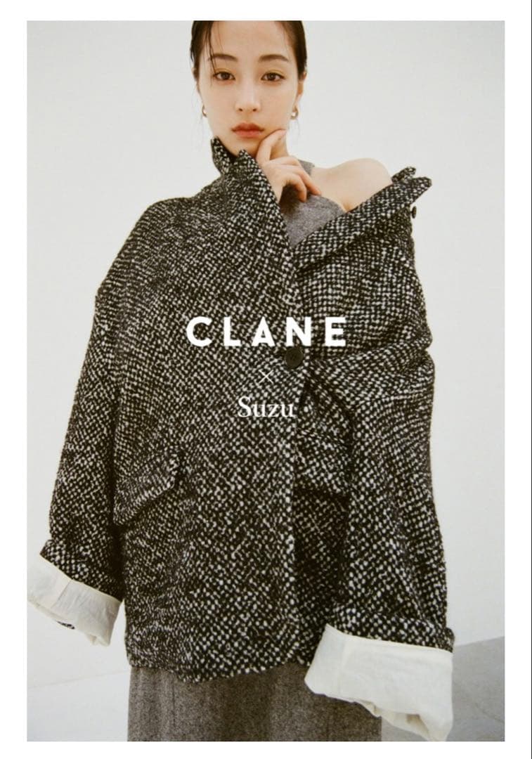 【値下げ】CLANE テーラードジャケット ブラック・ホワイト