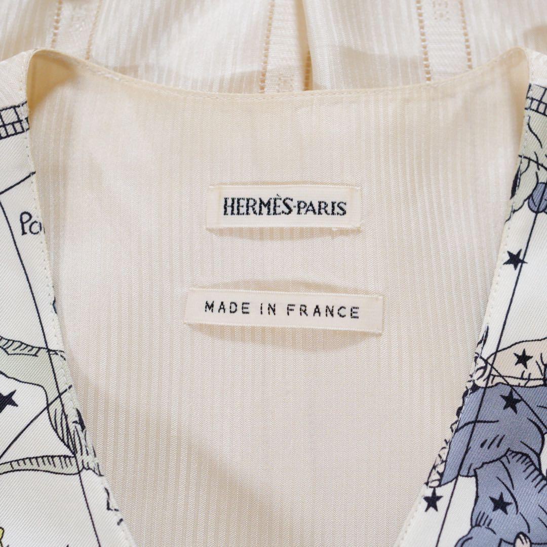 HERMÈS エルメス ジレ シルク 星座柄 38