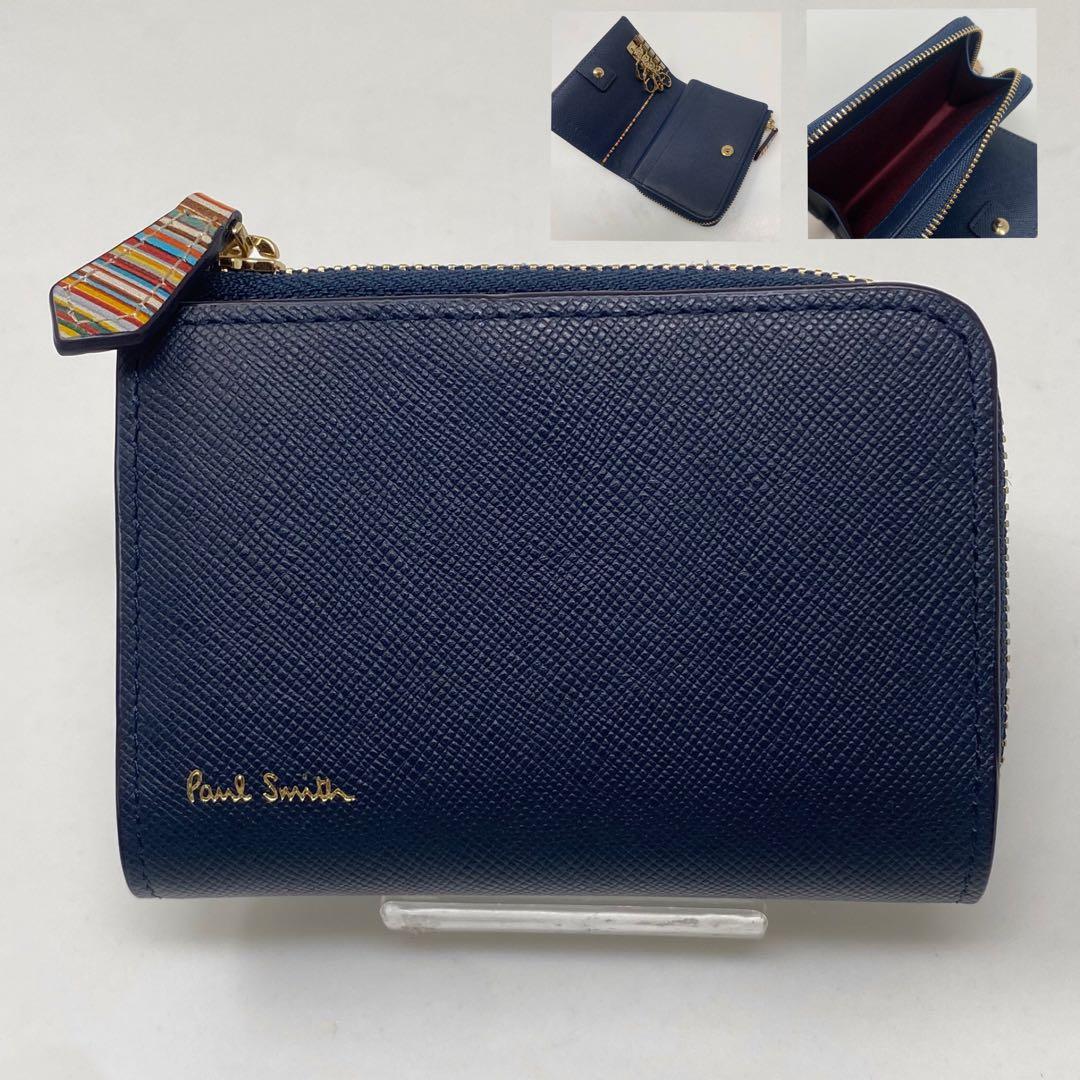 Paul Smith ケース キーケース ジップストローグレイン ネイビー