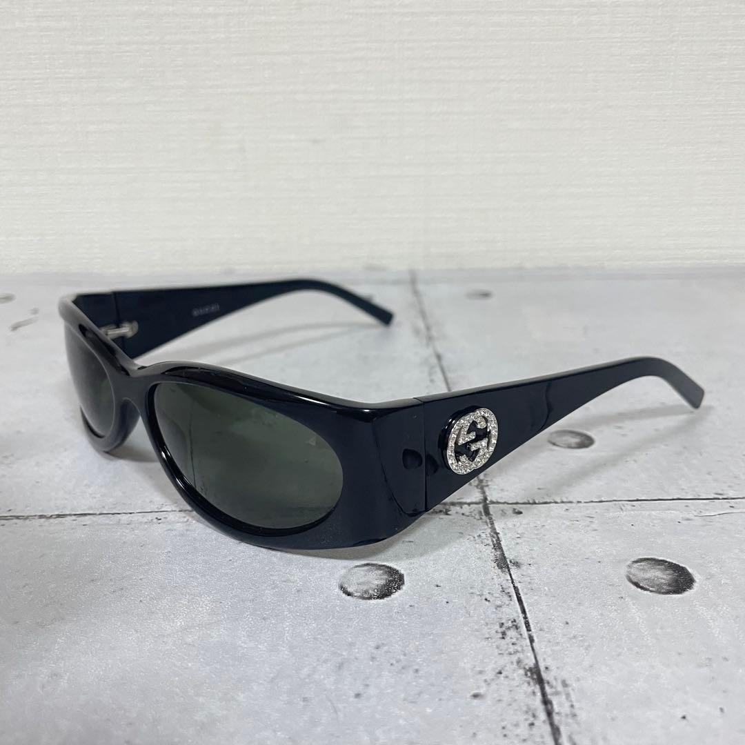 GUCCI グッチ　サングラス GGロゴ　インターロッキング ラインストーン 黒